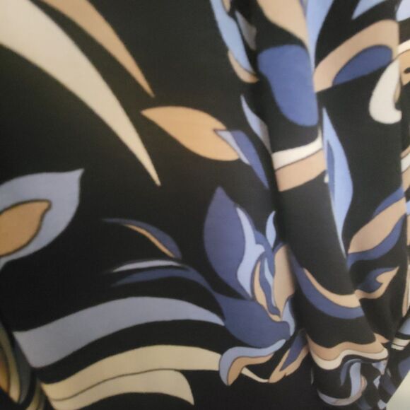 Max and Cleo Women's Multi-Colored Faux Wrap Midi Dress Size L - Picture 5 of 5